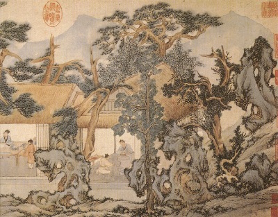 A China garden art, painting by Weng Zhengming.