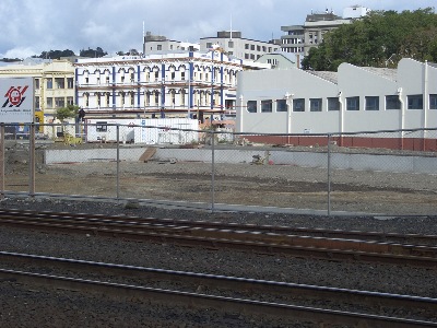 Looking back from the rail siding side - yet this time in a zoomed-in perspective.