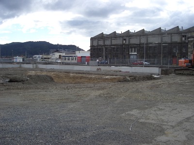 Looking away to the North, the ' ponding '  foundation wall, appears to stretch for miles.