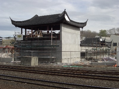 And with the roof on the Tower, Main Hall & Side Hall, work continues with the solid walls - 30/09/07.