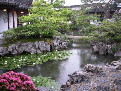 From courtyard to pond in the Dr. Sun Yat-Sen Classical Chinese Garden, Vancouver, BC.