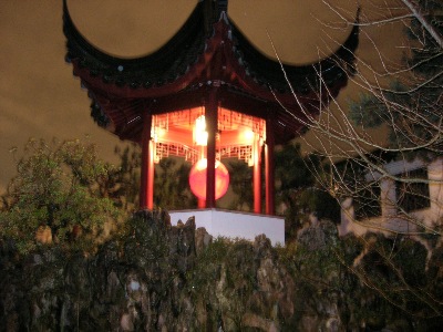 Mountain pavilion in the Dr. Sun Yat-Sen Classical Chinese Garden, Vancouver, BC.