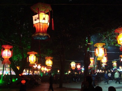 China Lantern Festival - blending in with the public