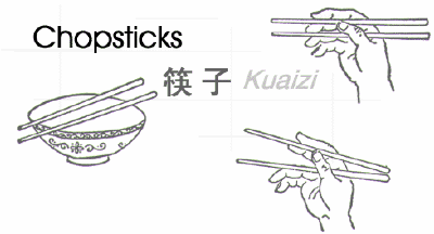 Chopsticks holding.